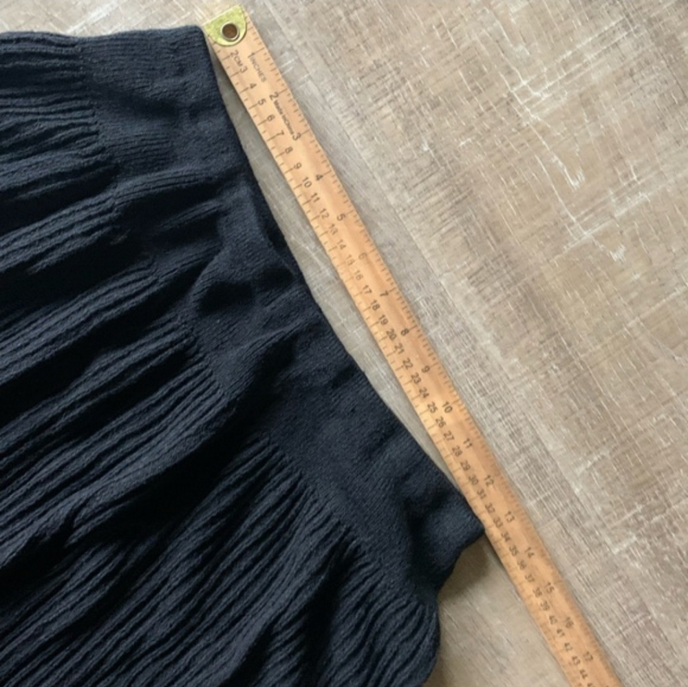 ST JOHN Black Skirt Santana Ribbed Vintage Women’s 12 USA Stretch Elastic Waist - Picture 8 of 12